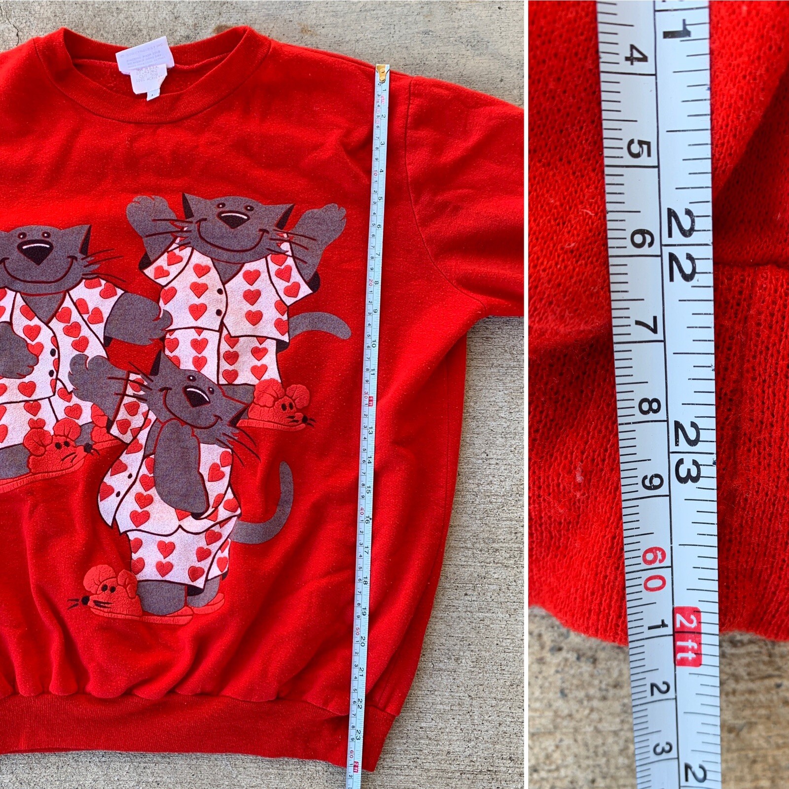 Vintage Cat And Mouse Sweatshirt Cats In Pajamas Scarab San Francisco L 80s