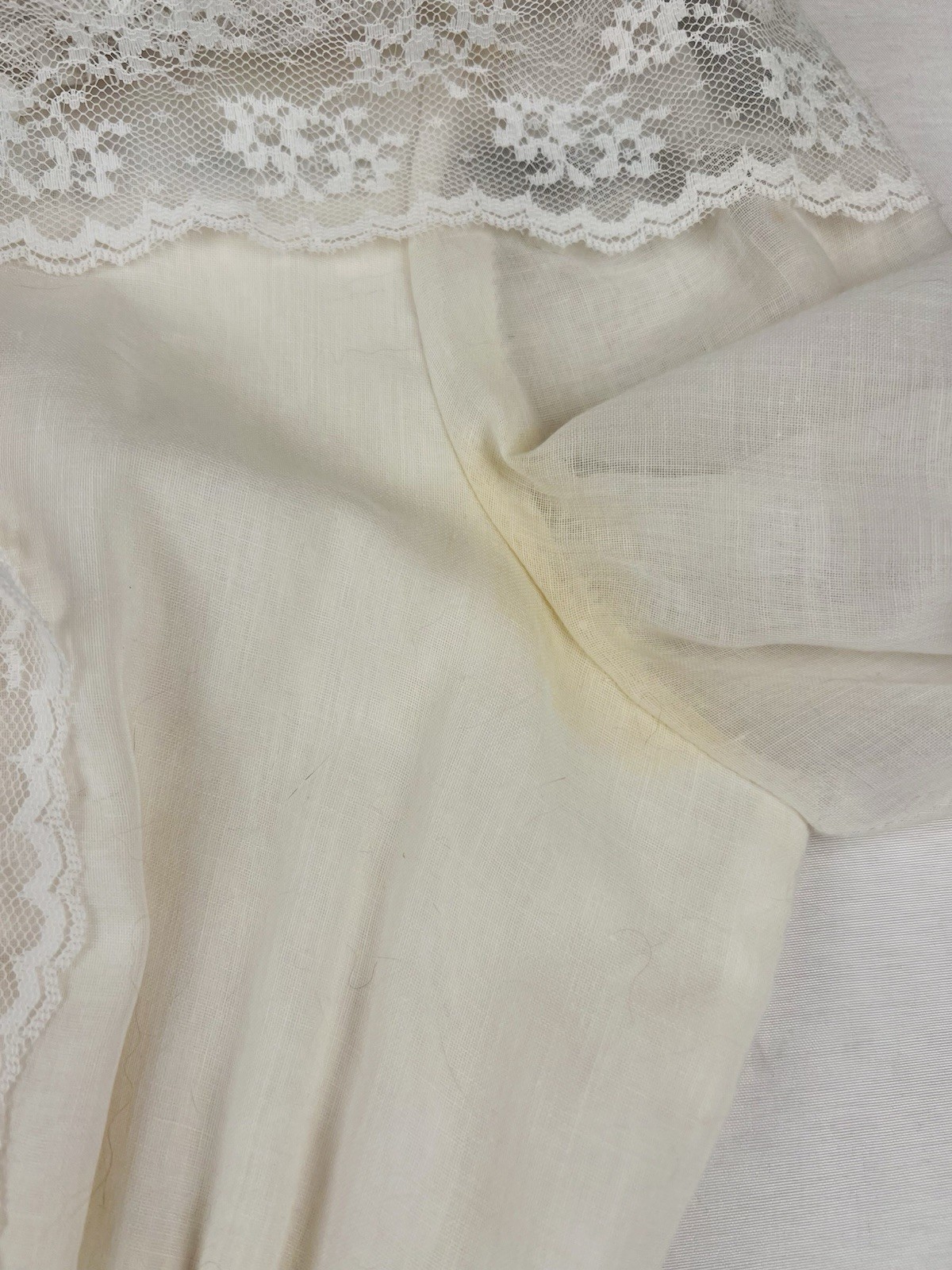 VTG 70s Candi Jones California Dress Ivory Prairie Lace Maxi Boho Cottagecore 11