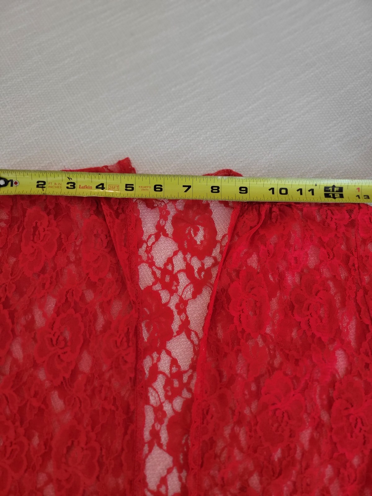 Vintage Glydons Red Lace – Kimino – Maxi Robe – Duster- Festival Outfit – Small
