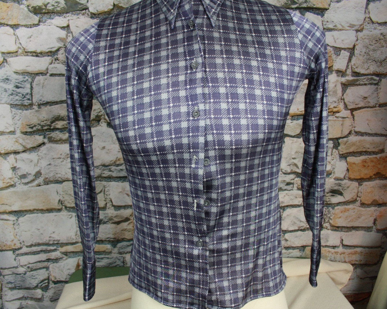 NIK NIK Ladies Vintage Blouse Shirt Made In Italy Dancers on Plaid Size 7-8