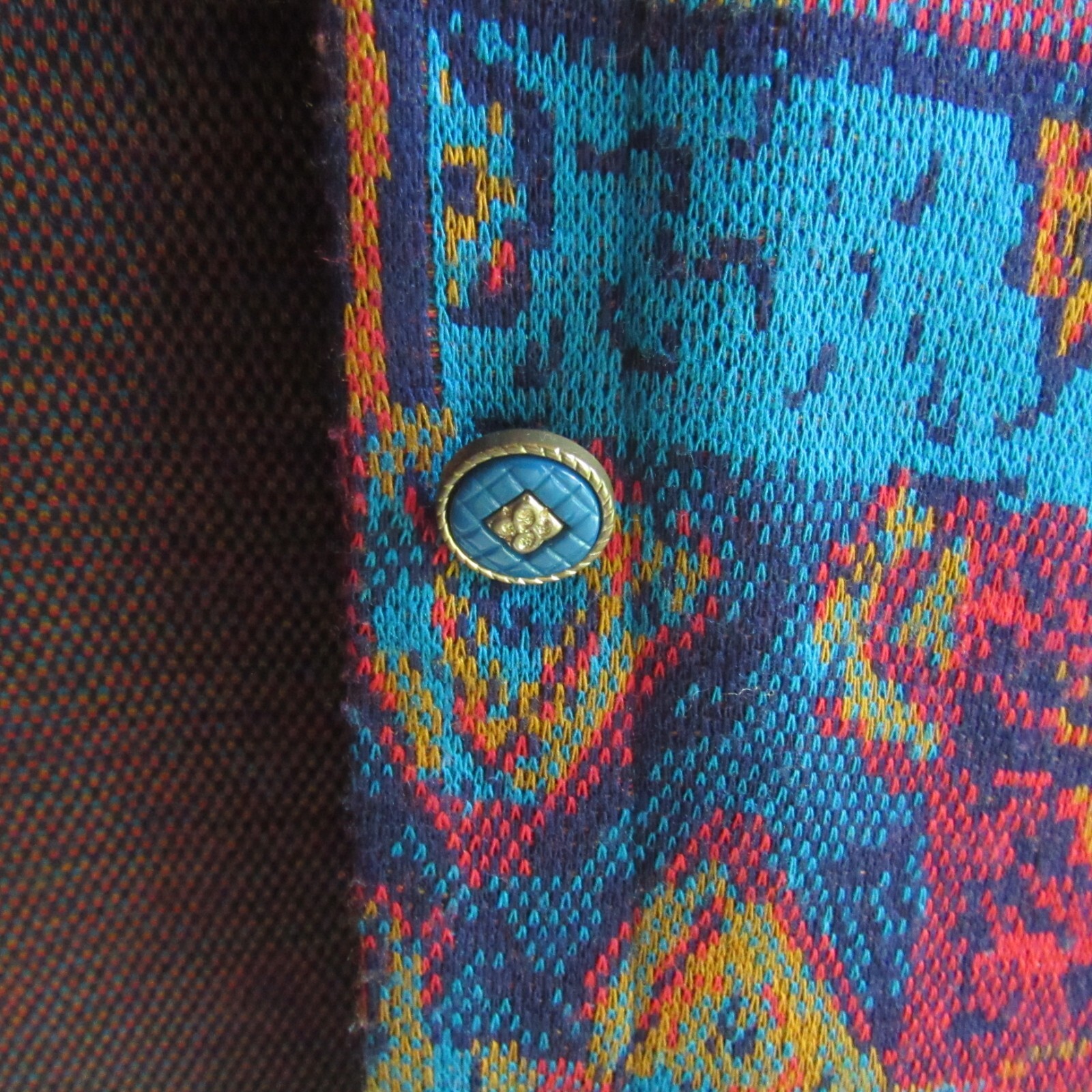 Colorful Abstract Cardigan Sweater Vest XL Grannycore Vintage Graff Art to Wear