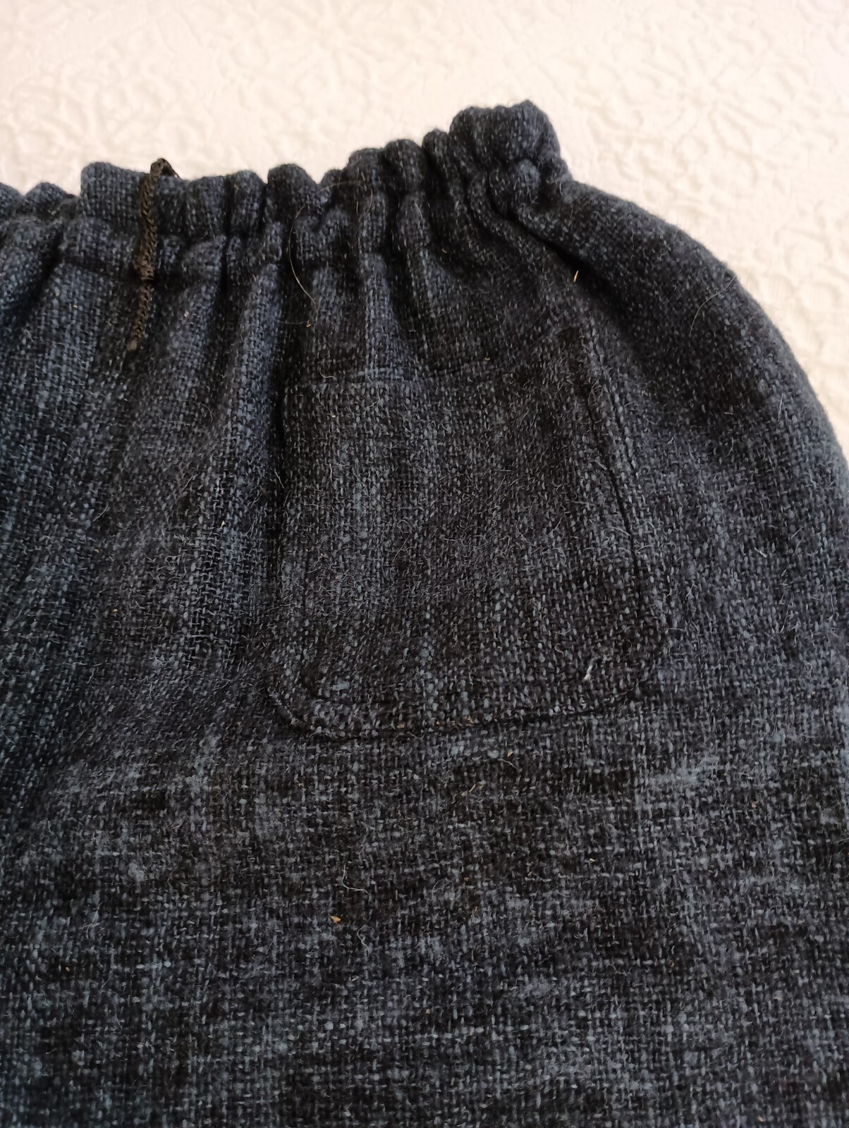 Vtg Amano 100% Wool Blue Tweed Drawstring Waist and Ankle Sz S Tall Womens Pants