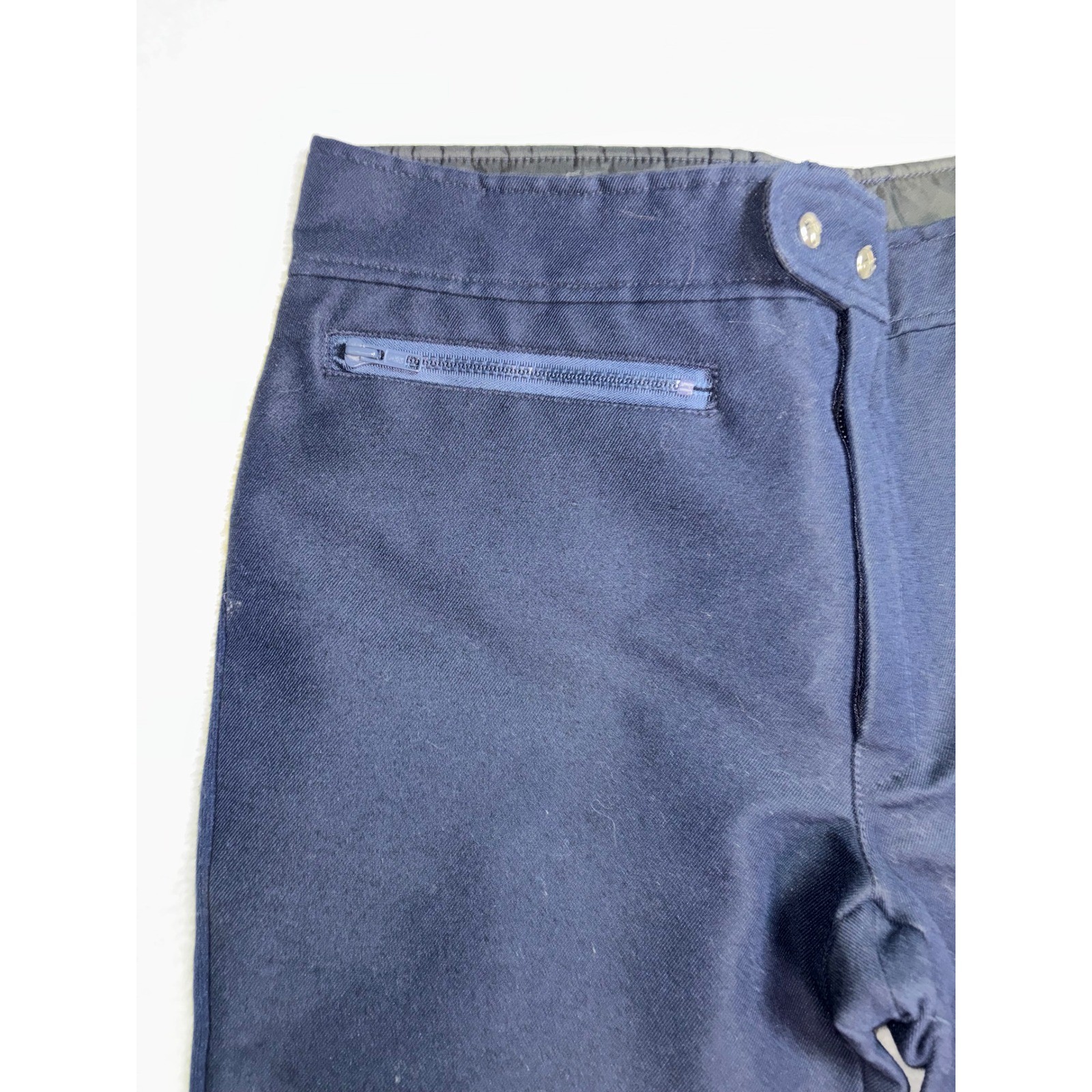 Vintage Roffe Ski Pants Womens 36 Regular Navy Blue Wool Blend Made in USA Retro