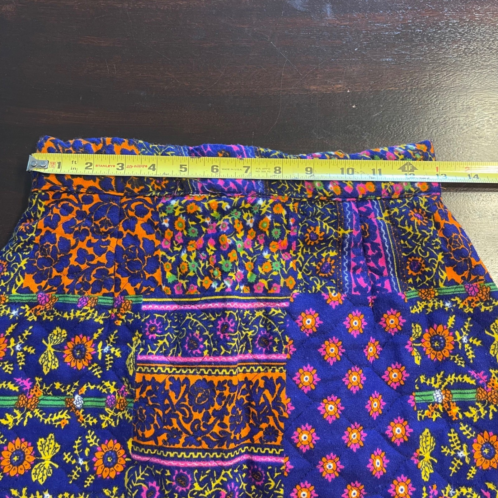 Vintage Quilted Maxi Skirt Floral Patchwork High Waisted A-Line Multicolor 70s