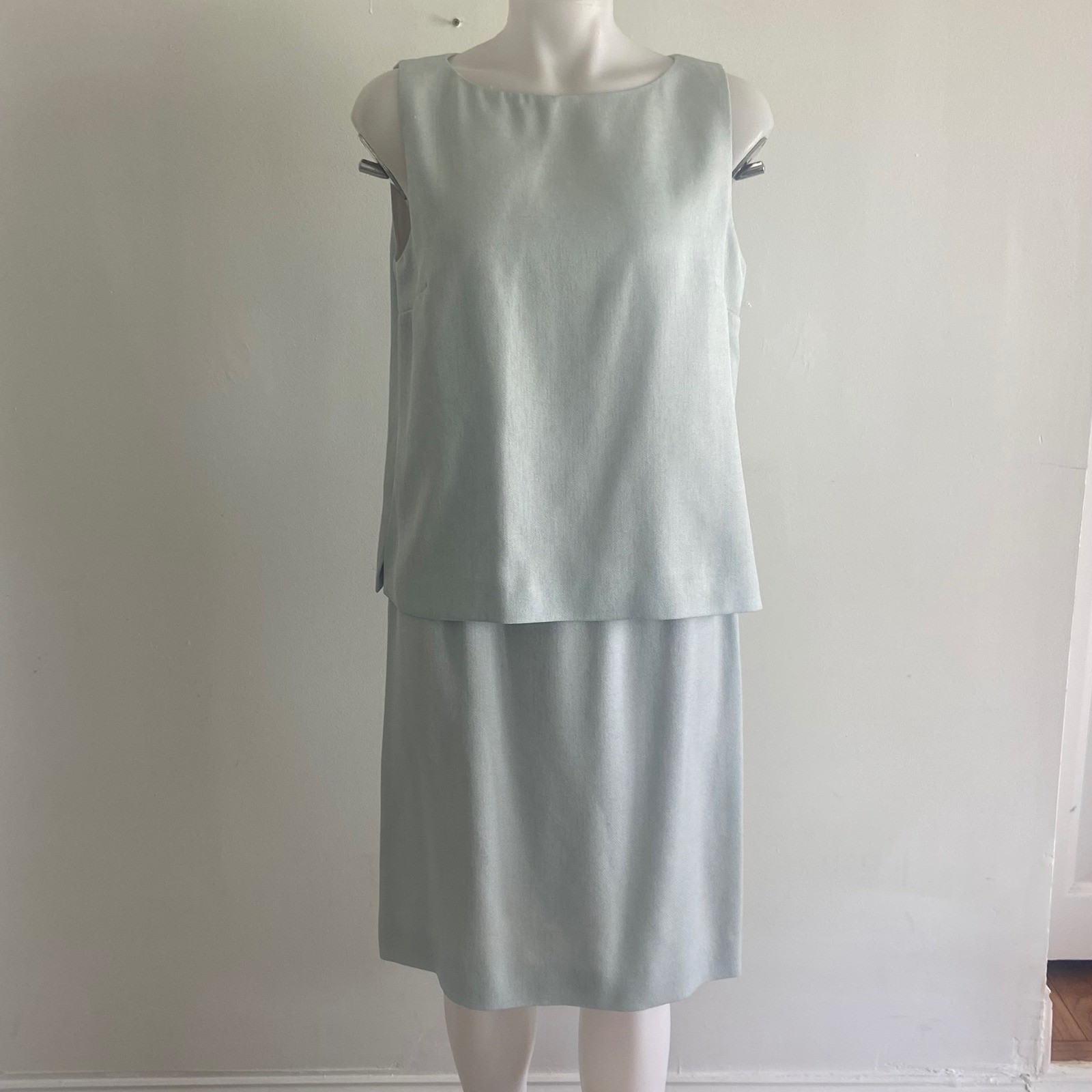 John Meyer of Norwich 3 Piece Skirt Suit Set Light Blue Pastel Size M Vintage