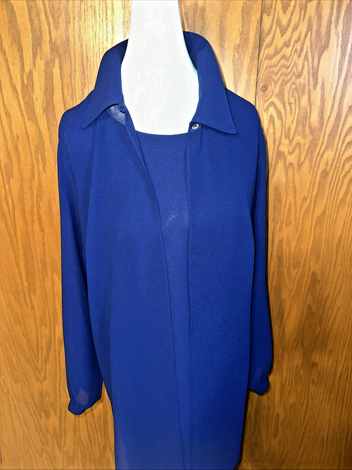 Vtg Florentine Brand Navy Chiffon Jacket Dress Size 10 – Canadian Midi Length
