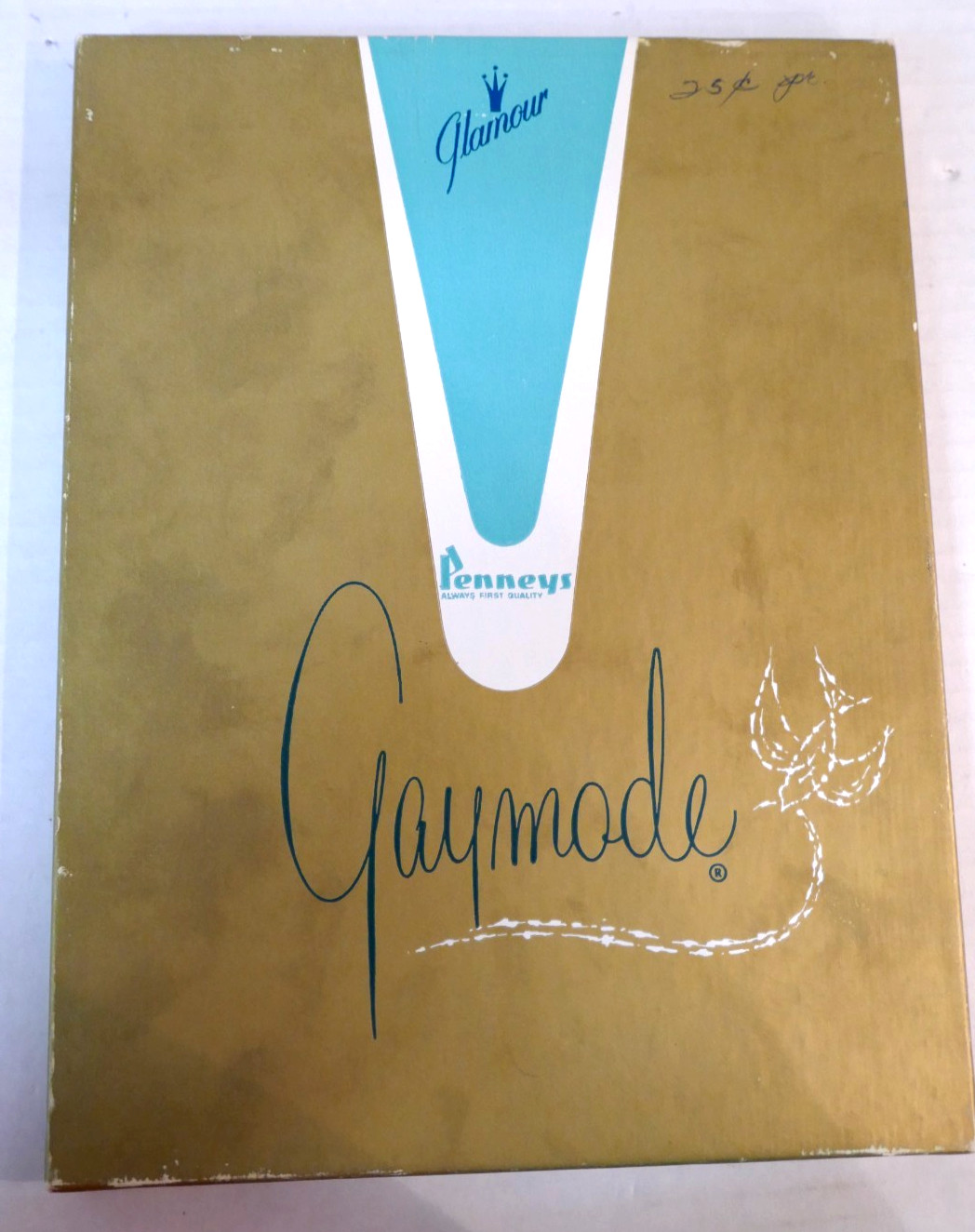 2 Pair Vintage Screen Print Nylon Stockings-Butterfly Print-Penneys Gaymode