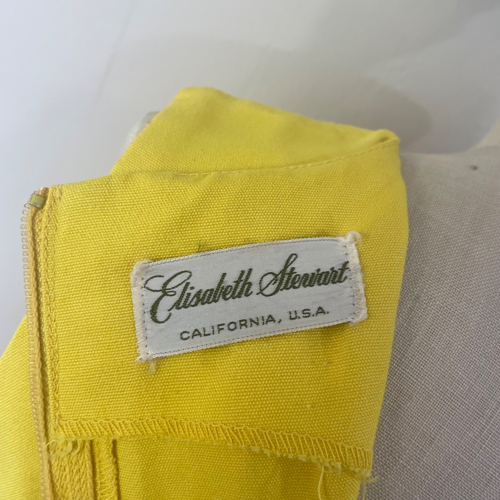 Vintage 60s Elizabeth Stewart Dress Culotte Skort Romper Yellow Plaid Size S/M