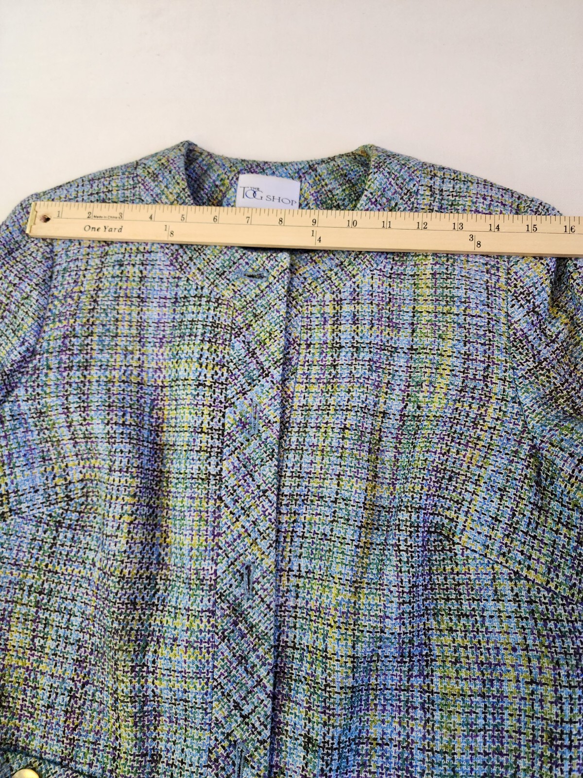 The TOG Shop Women 6 Tweed Multicolor Knit Pockets Mock Collar Office NWOT