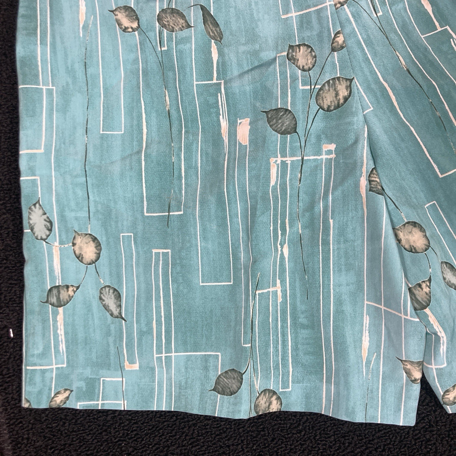 Shorts Tropical womens vtg Lily’s of Beverly Hills 14 Teal Green Leaf AOP lilys