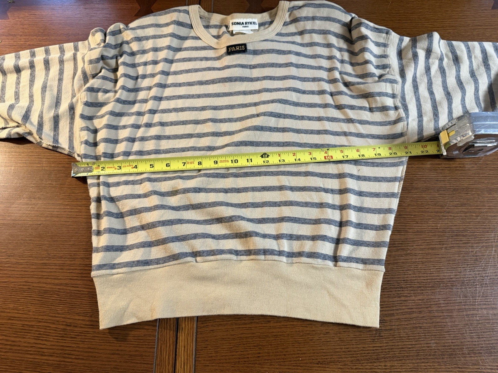 Vintage Sonia Rykiel Paris Striped Pullover Sweatshirt 100% Cotton France M