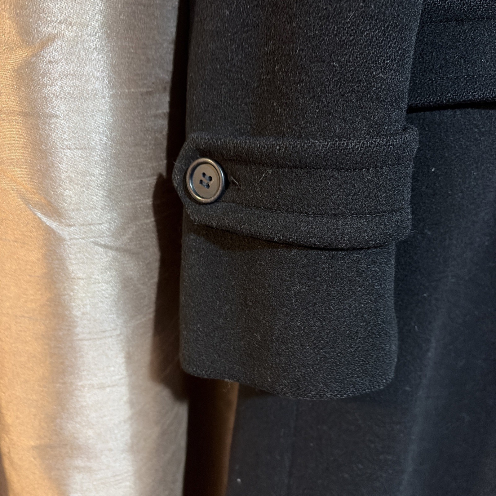 VTG Evan Picone Long 100% Wool Double Breasted Coat Women’s Medium Black (8?)