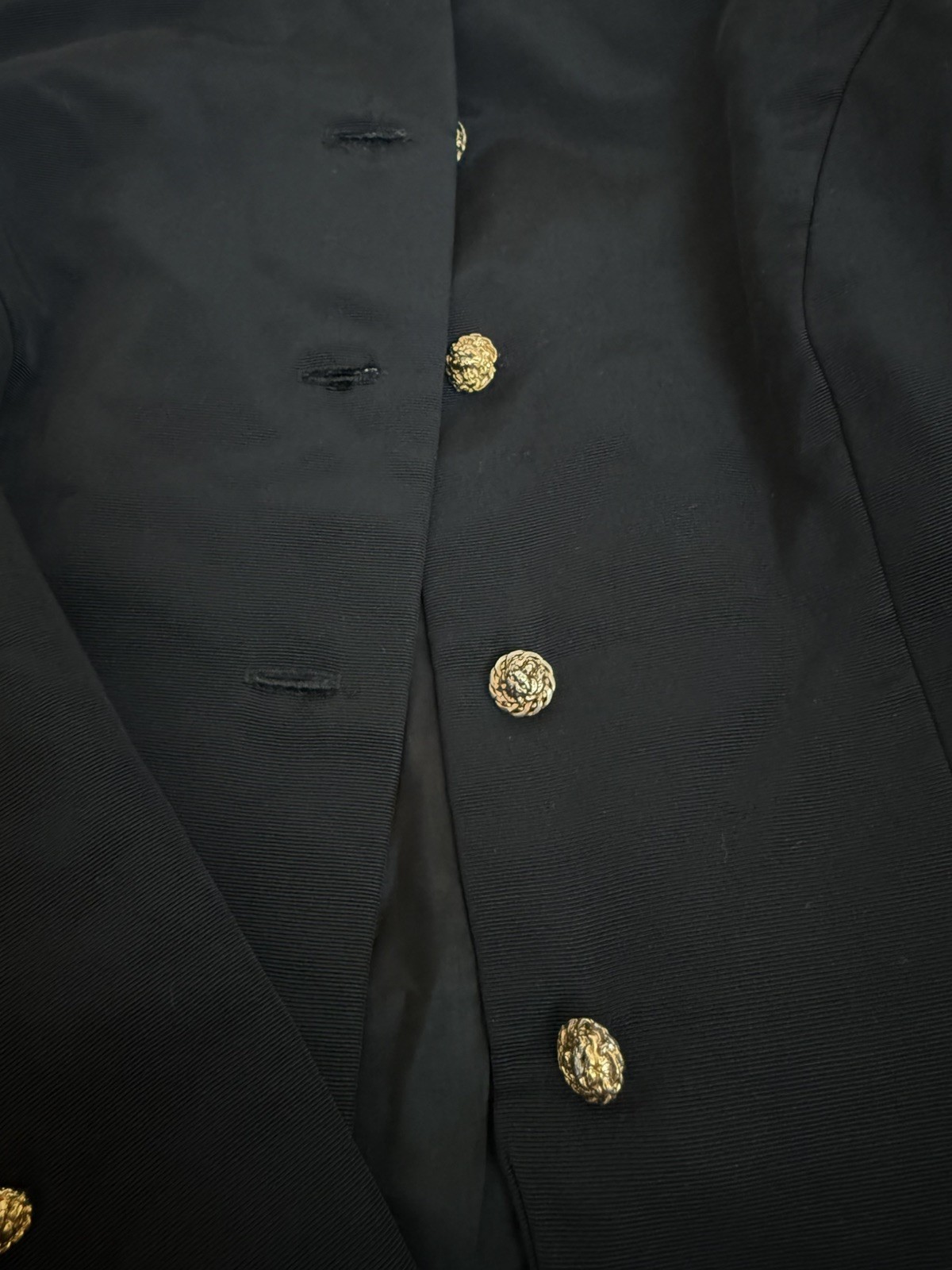 Vintage vicky tiel couture blazer Black Size Xs/s Gold Buttons Elegant Paris
