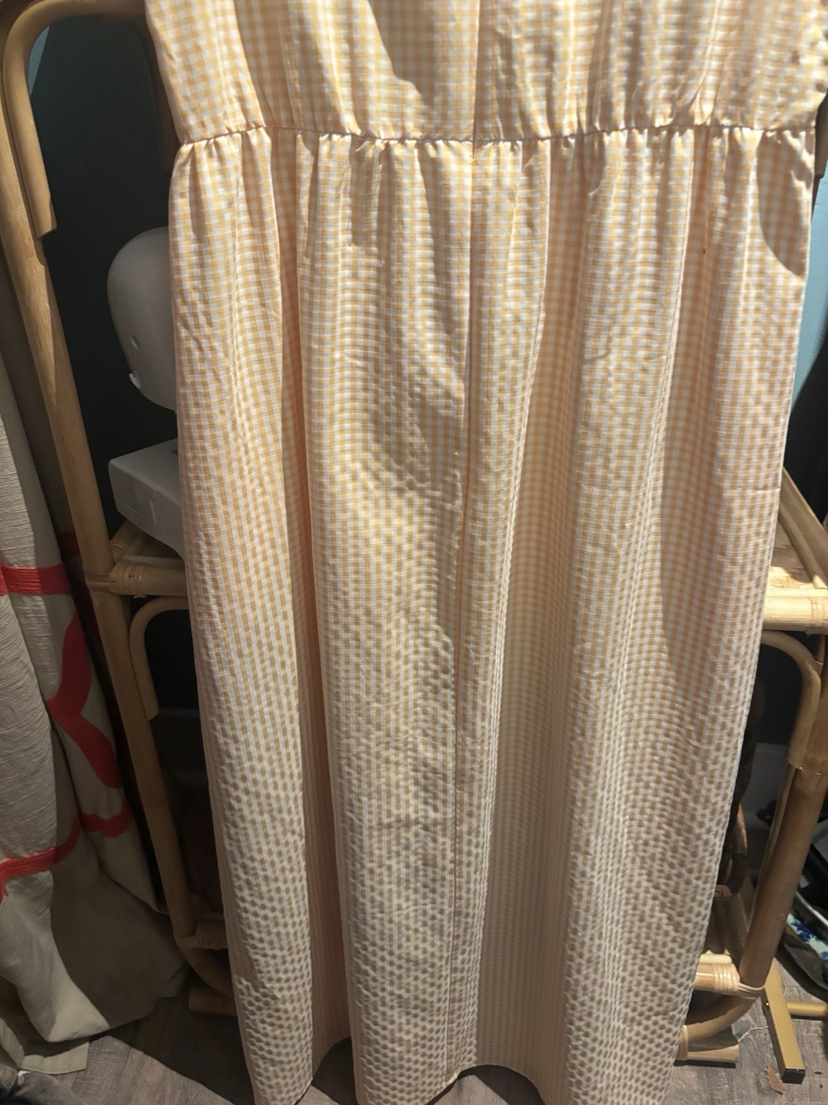 Vintage Jeffrey Banks Butter Yellow Gingham Maxi Dress