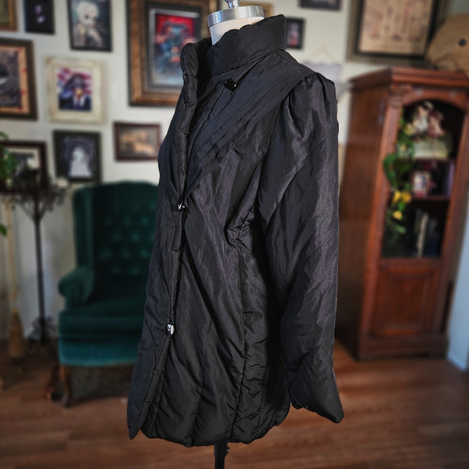 Jack Set Black Puffer Jacket Vintage 90s Puffer Jacket Oversized Coat M
