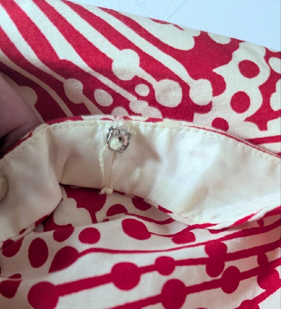 Vintage Dress Suzi Chin Maggy Boutique Red & White 34″ Bust Small Retro Party