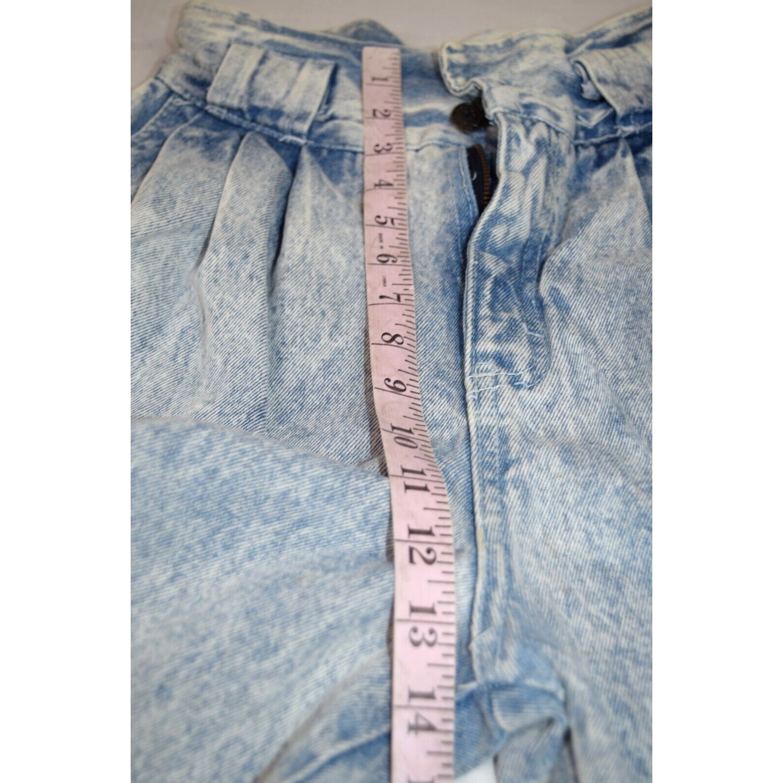 Vintage Watch LA Shorts Size XS/S 80s Denim High Waist Baggy Pleat Zip Made USA