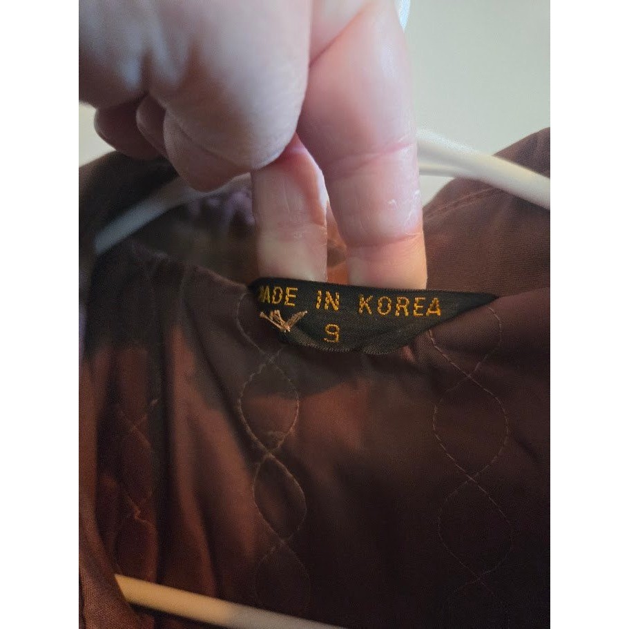 F.S. Ii Vintage Womens Brown Hooded Trench Coat Belted Size 9 Made in Korea