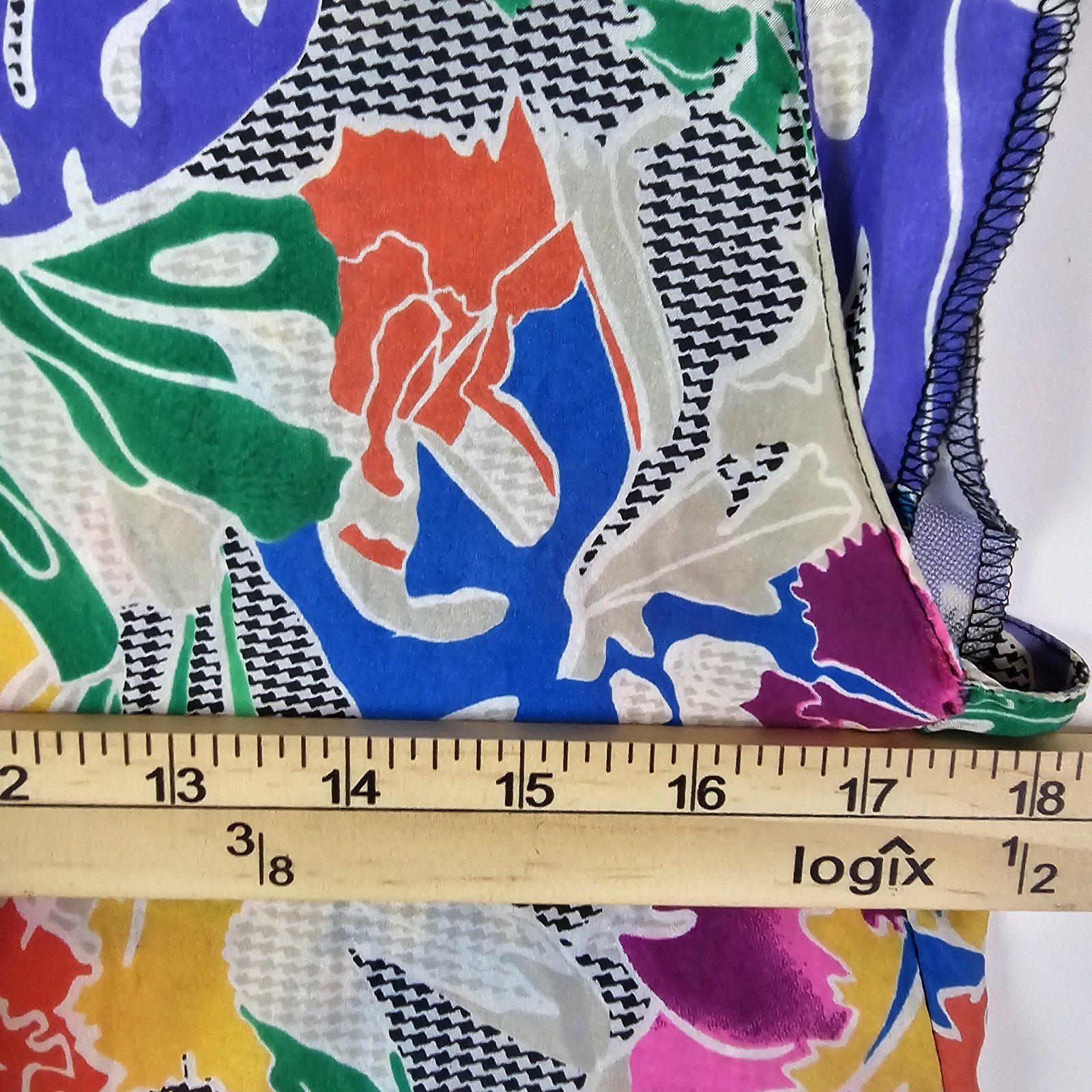 Regina Porter 80s VTG Silk Blouse Colorful M Miami Vice Floral Top Secretary