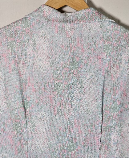VTG Minerva Fashions Dress Women’s M/L Pastel Pink Green Floral Career Witchcore