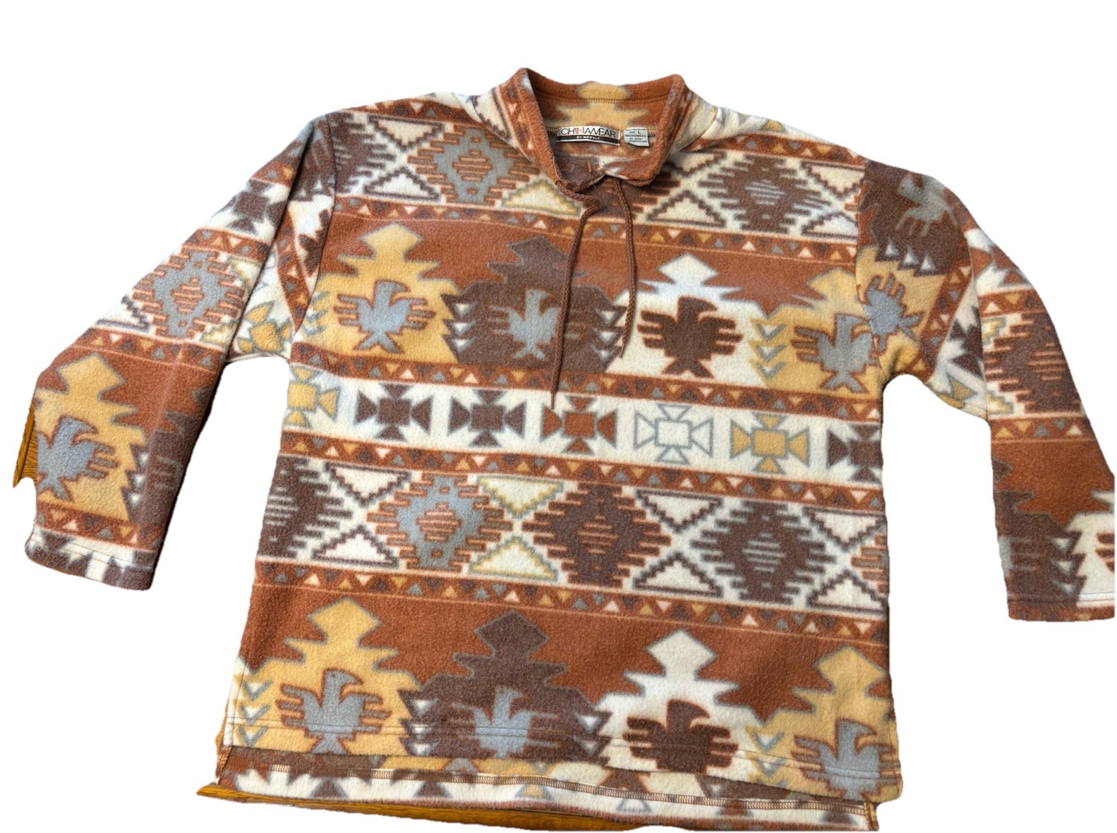 ChinaWear by Morsly Woman’s Size L Fleece Aztec Pullover Vintage Top Ski