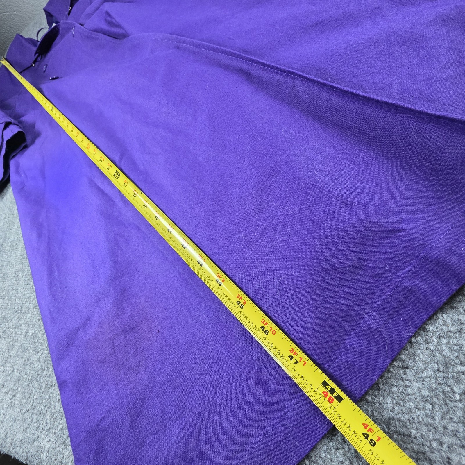 I. Magnin Vintage Women’s 12 Purple Trench Coat 80s 90s Belted Swing Long Lined