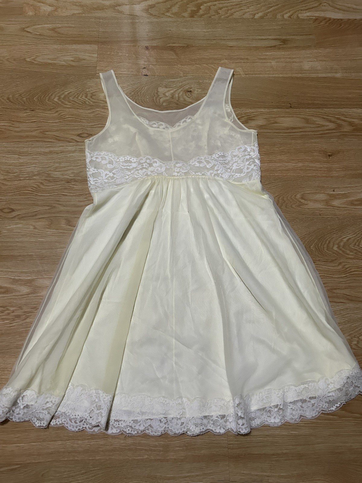 1960’s Shadowline Vintage Nightgown Dress Lingerie ~ Butter Yellow