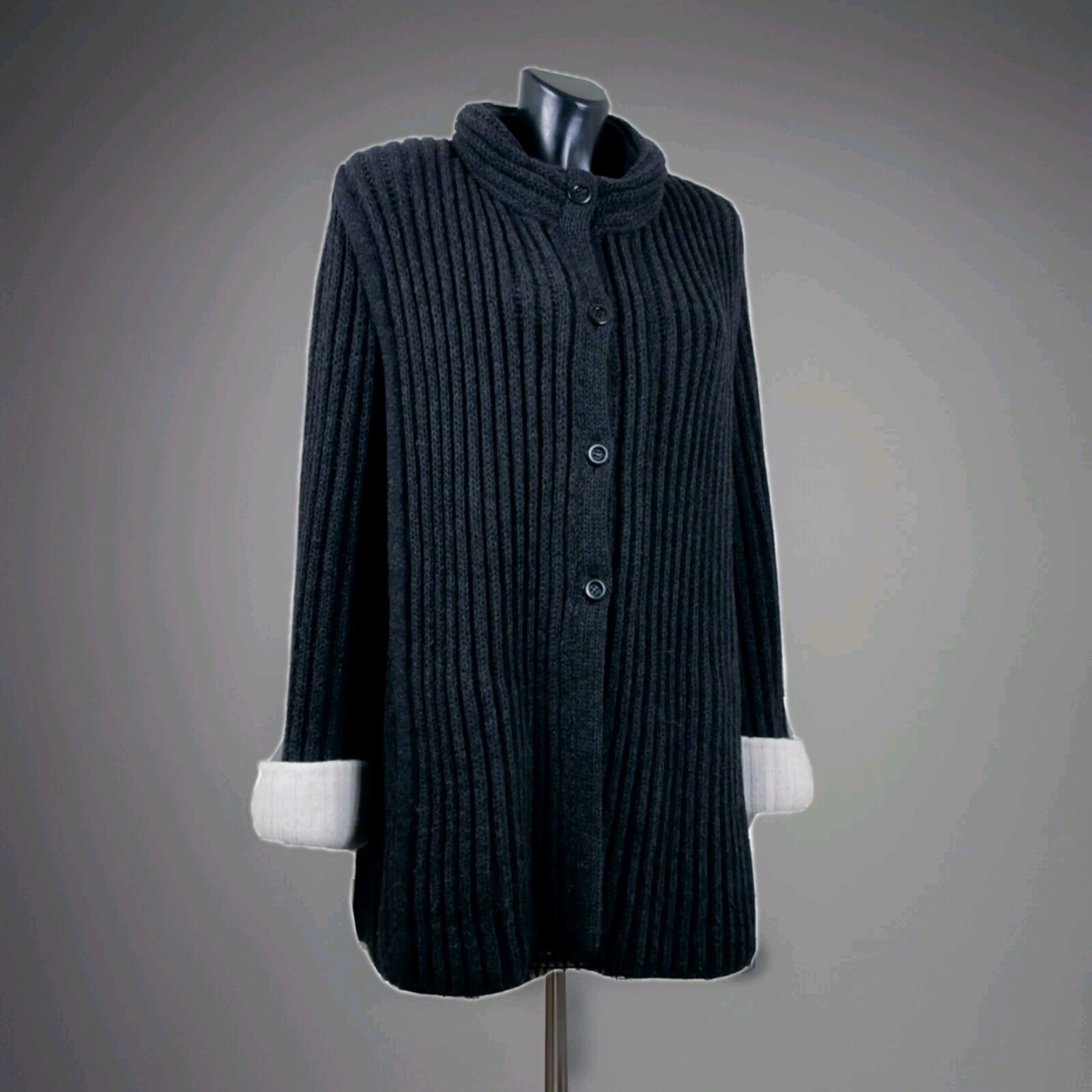 GIORGIO GRATI knit VINTAGE pure70/80 Jacket Paletot wool-angora charcoal sz U
