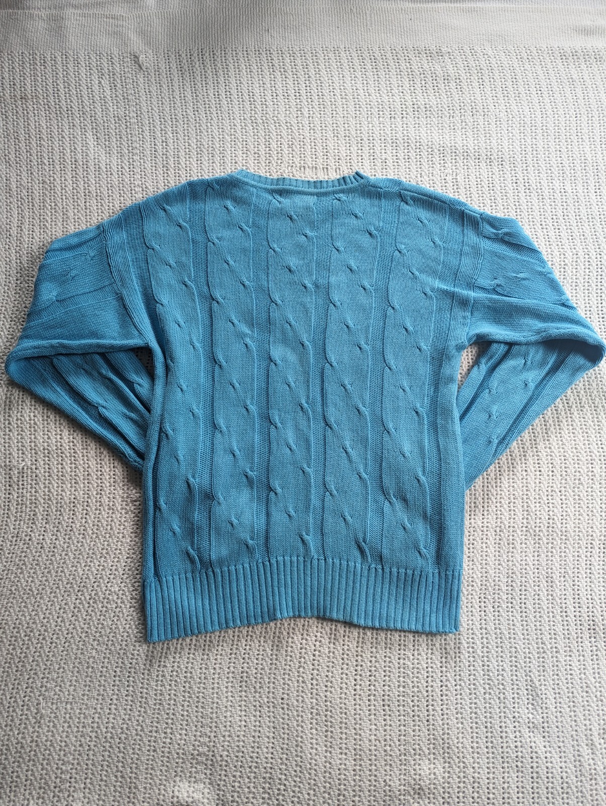 VTG Kenneth Gordon Cable Knit Sweater Women’s Medium Blue Pullover Textured