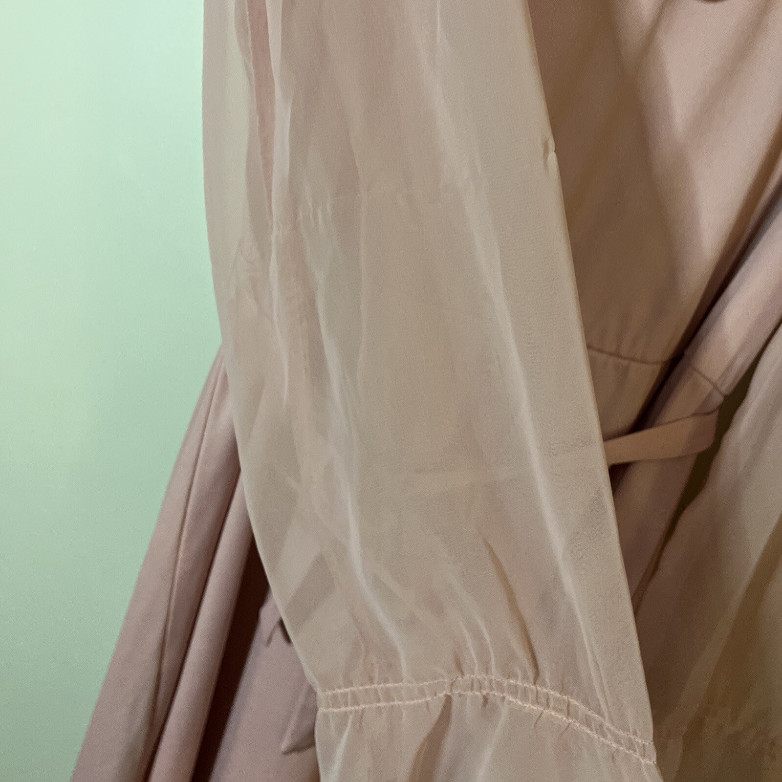 VTG 1970s Riccardo Pink Chiffon Ruffle Prairie Dress FLAWED