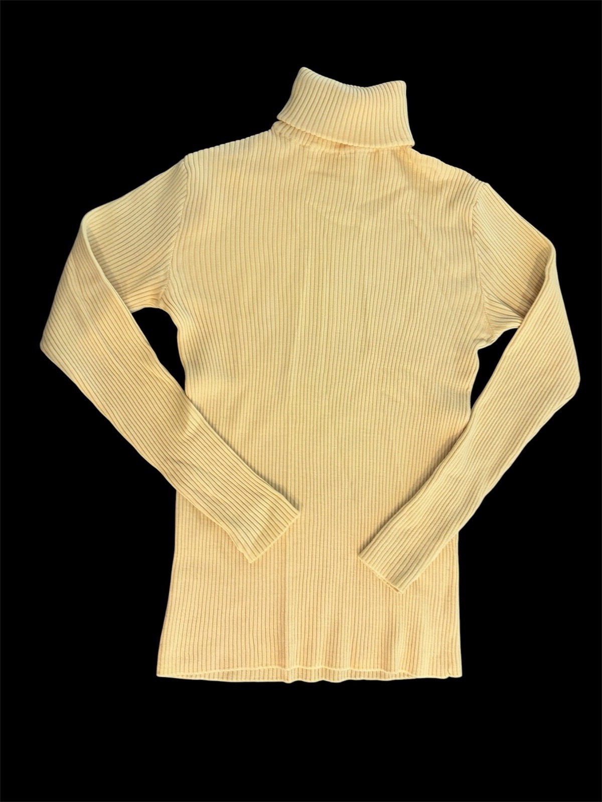 VTG Lord & Taylor Man’s Shop Wool Turtleneck Sweater Yellow Ribbed Hong Kong M