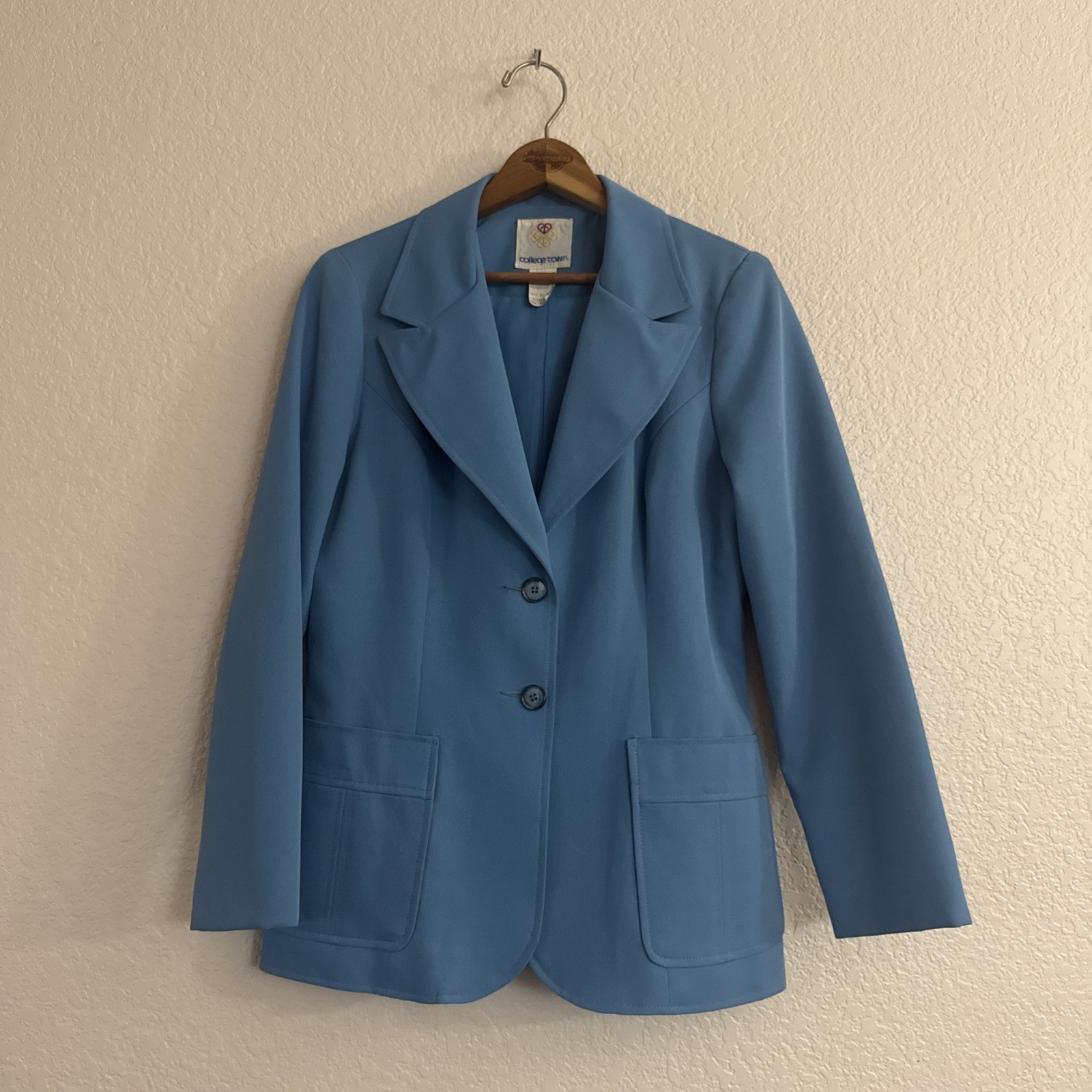 NWOT Vintage 1970s Blue Tailored Blazer Fitted Lined Women’s Leisure Suit
