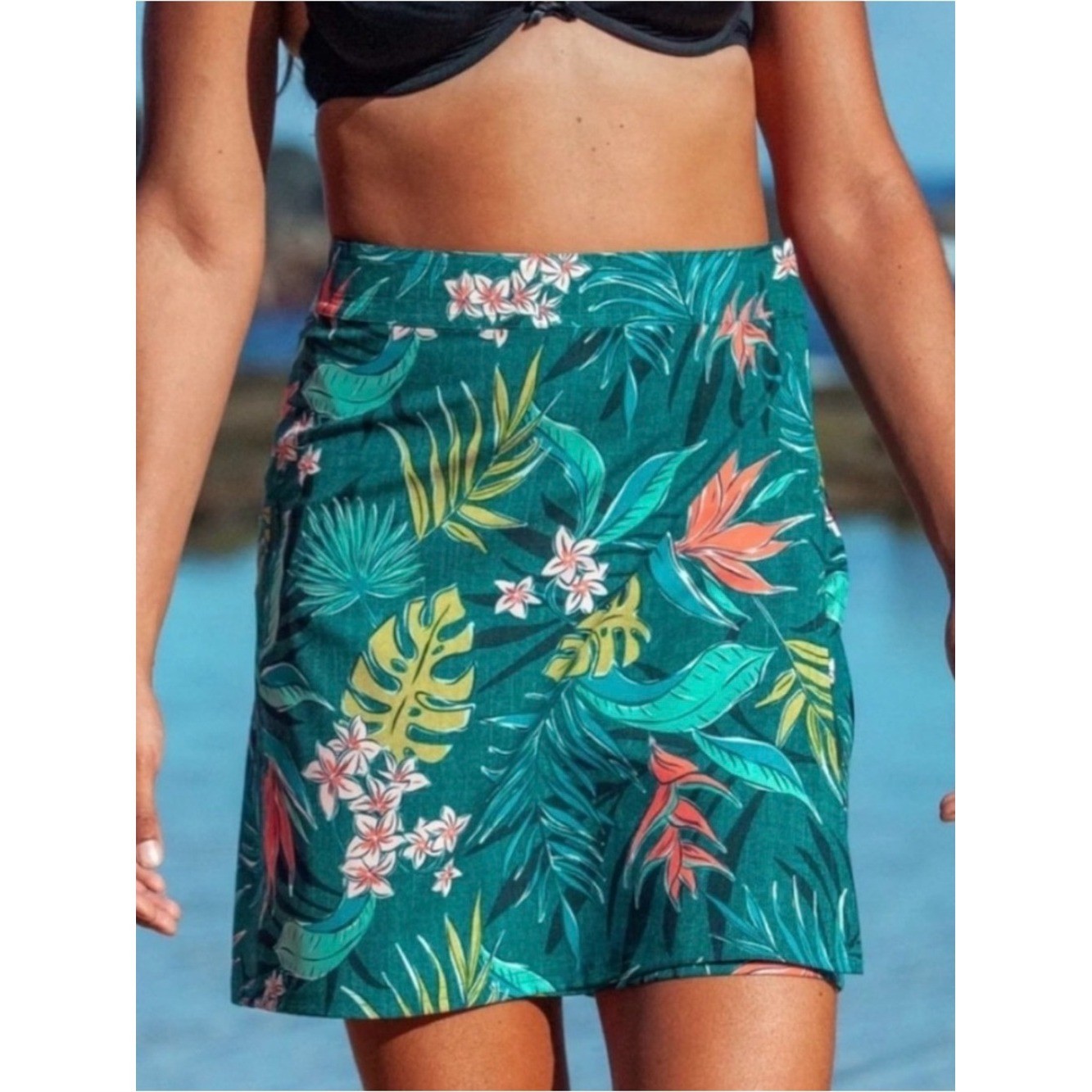 RipSkirt Hawaii Wrap Skirt L 14/16 Vintage Bali Jungle Print Length 2 Pockets
