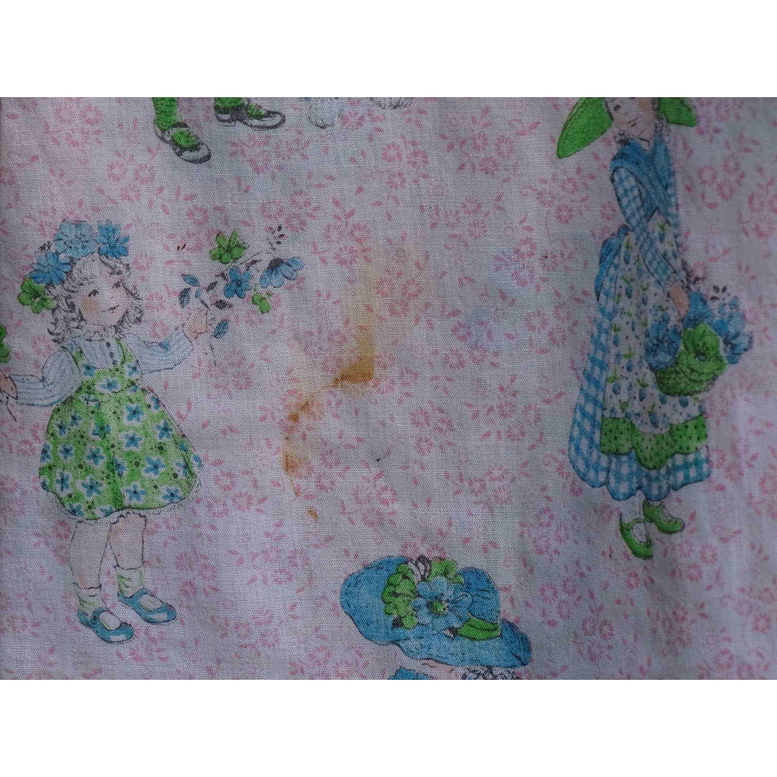 Vtg Floral Midi Housedress Novelty Print 70s Small Cottage Garden Cottagecore