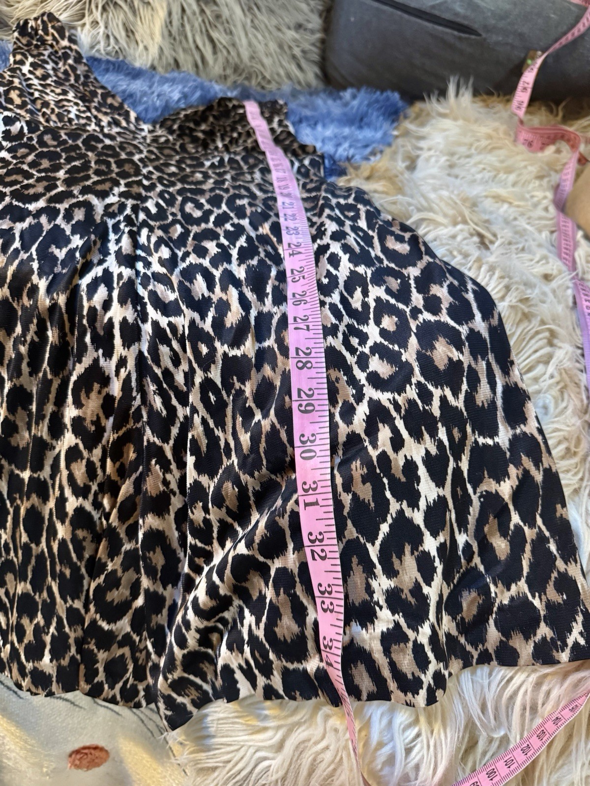 Vtg Polly Peck Sybil Zelker England Leopard Romper Jumpsuit Plunge V S