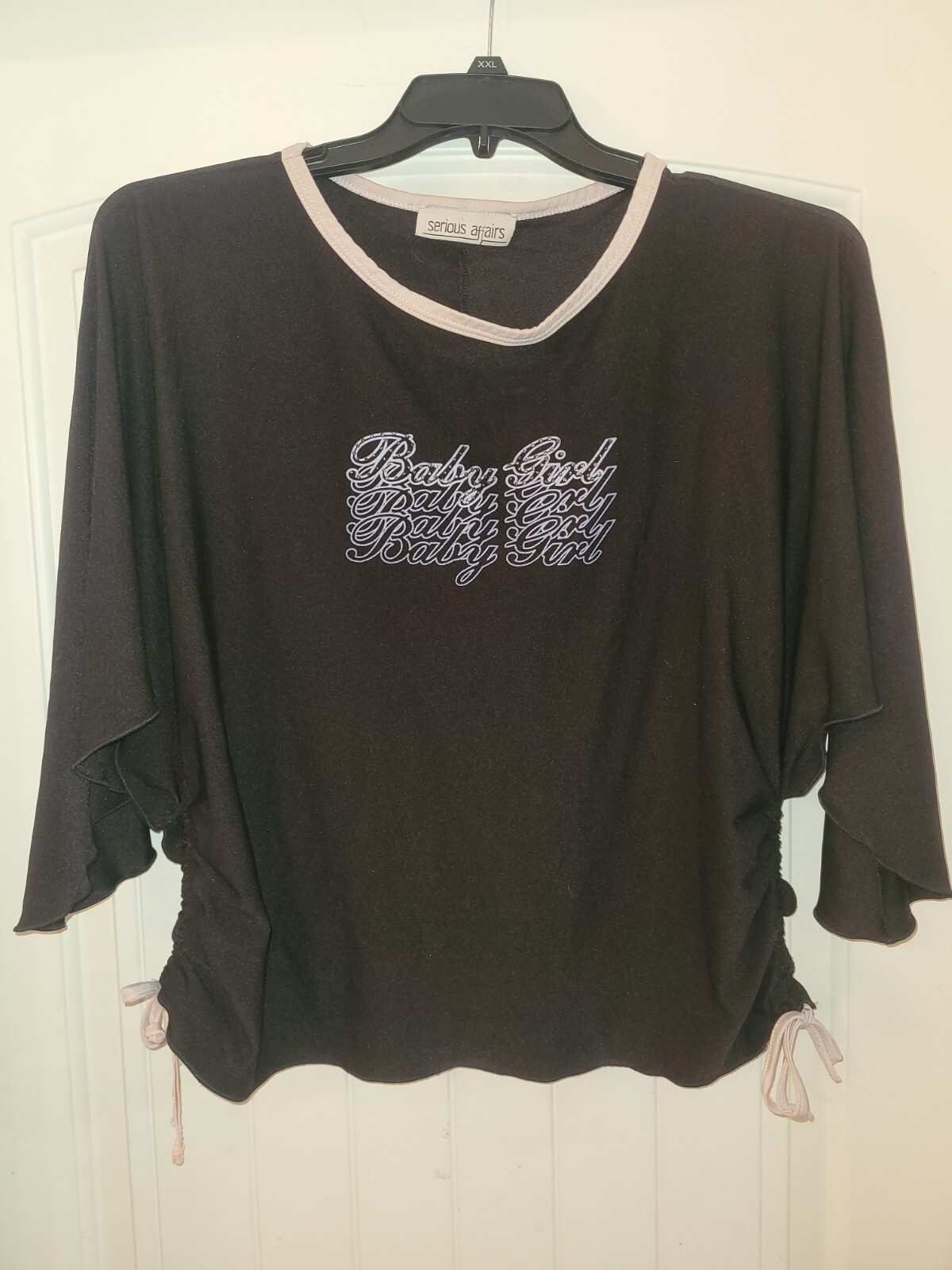 Vintage serious affairs baby girl blouse y2k style XL 2000s Chic Nostalgia
