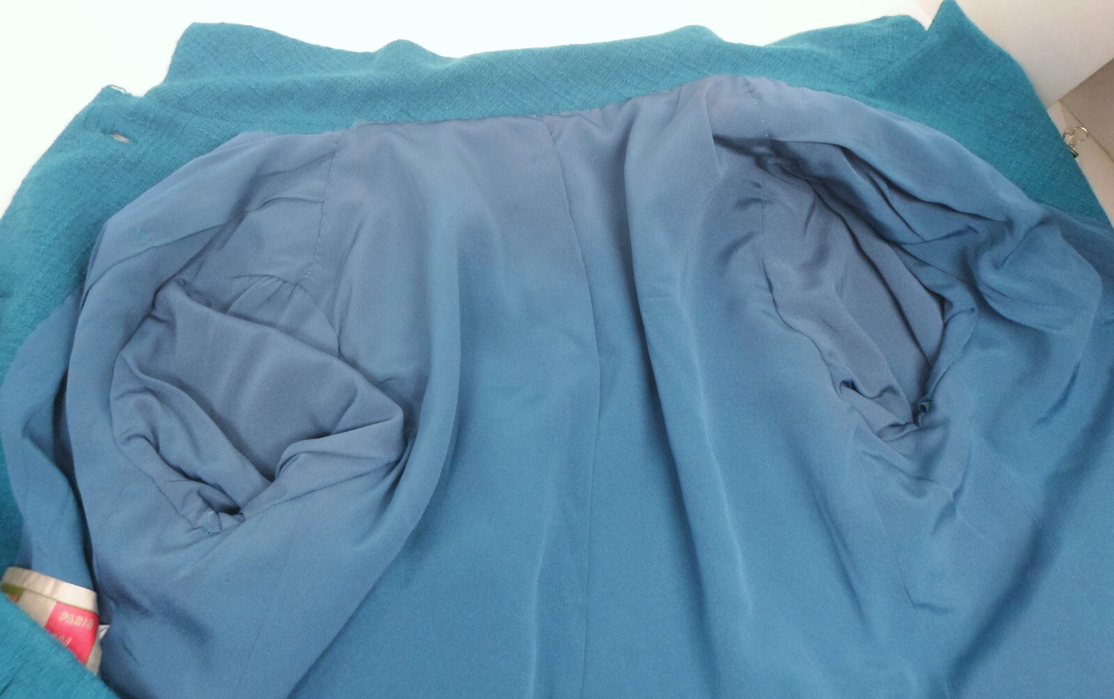 Vintage Davidow Wool Turquoise Blue Skirt Suit