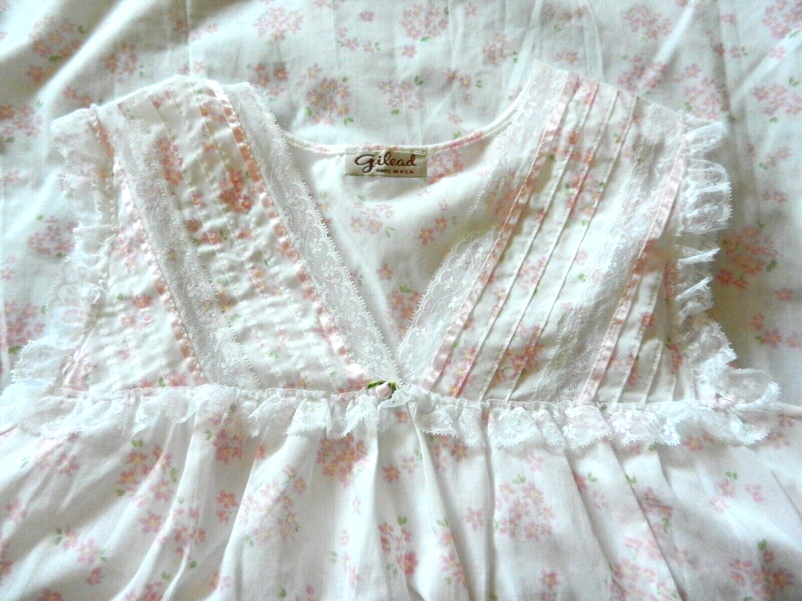 Vintage Gilead nightdress pink and white * excel cond * M