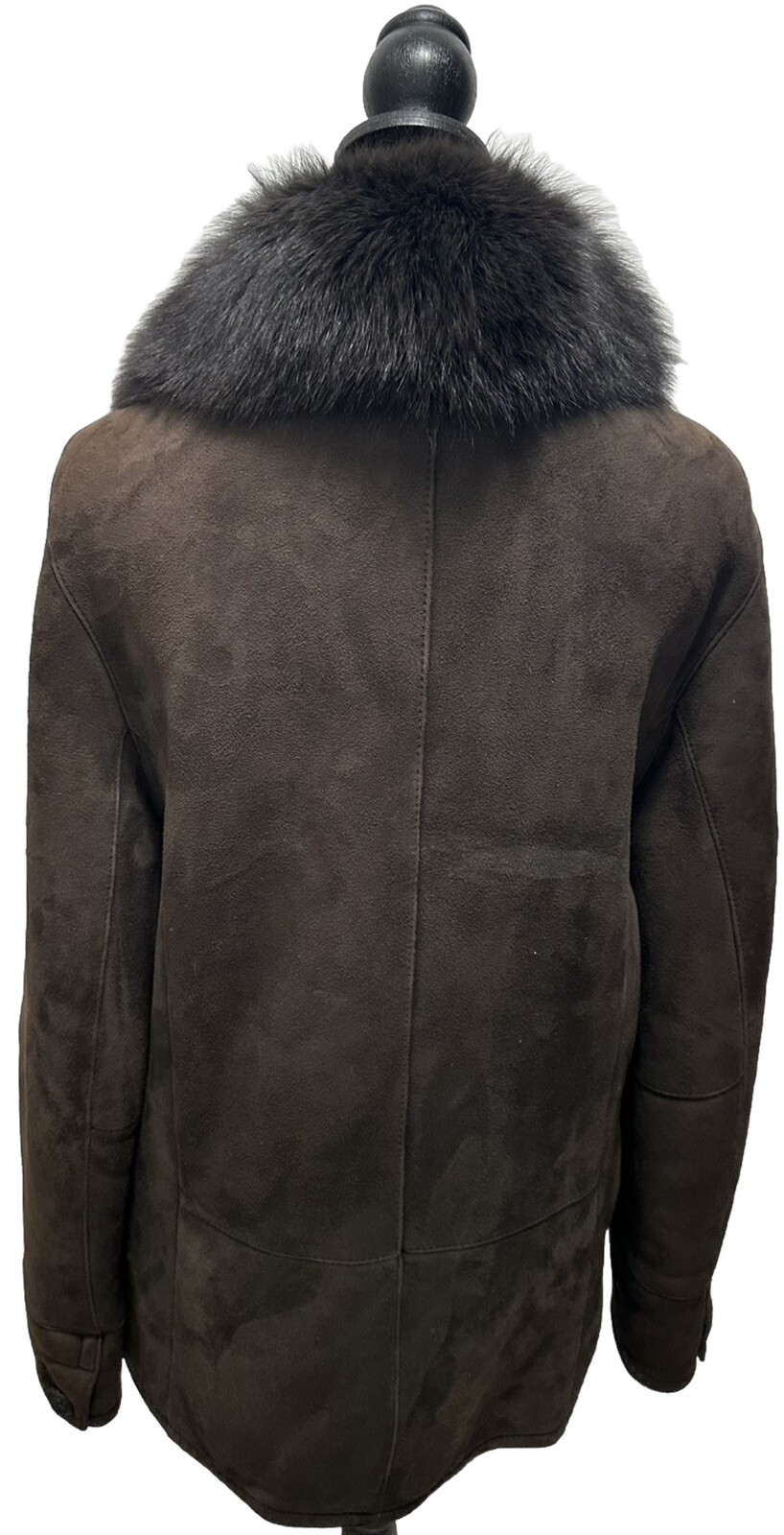 Vintage 1970s Microsuede Penny Lane Coat with Real Fur Collar Retro Boho Hippie