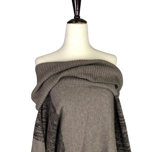 VINTAGE BCBGMaxAzria colorblock sweater dress batwing sleeves brown blue Med