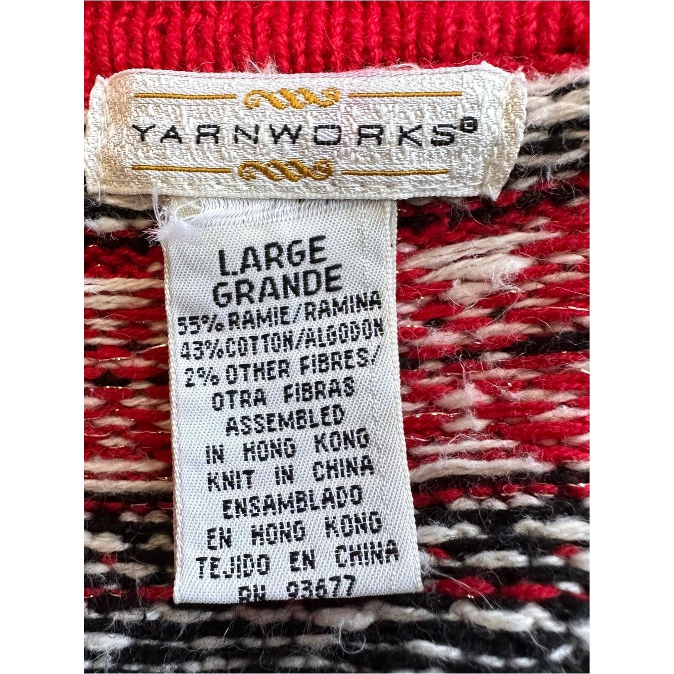 Vintage Yarnworks Holiday Candy Cane Zip Cardigan Sweater Christmas Cottagecore