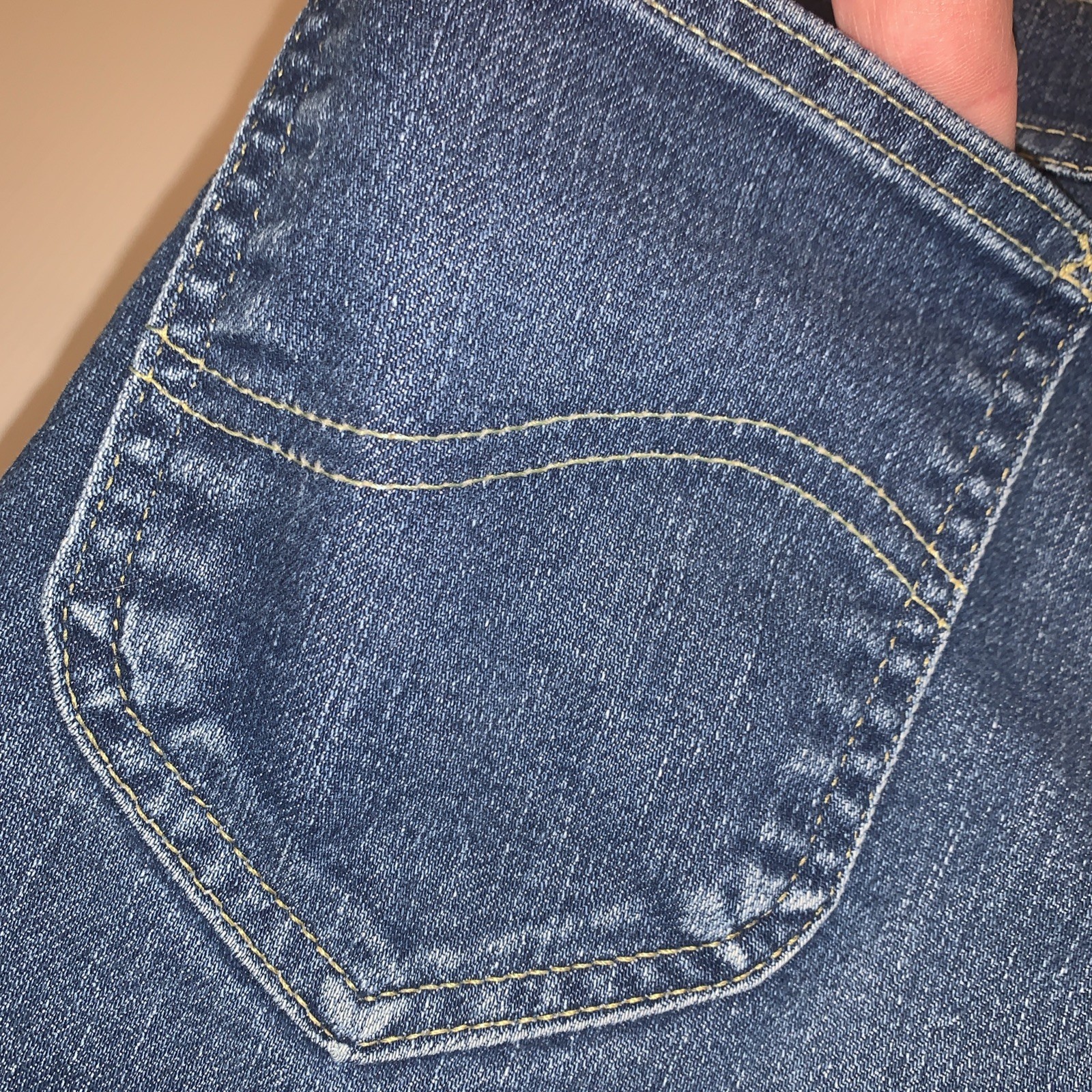 2-Vtg Juniors USA LEE Jeans Size 12 High Waist Straight Creased Leg Dark Blu Tag