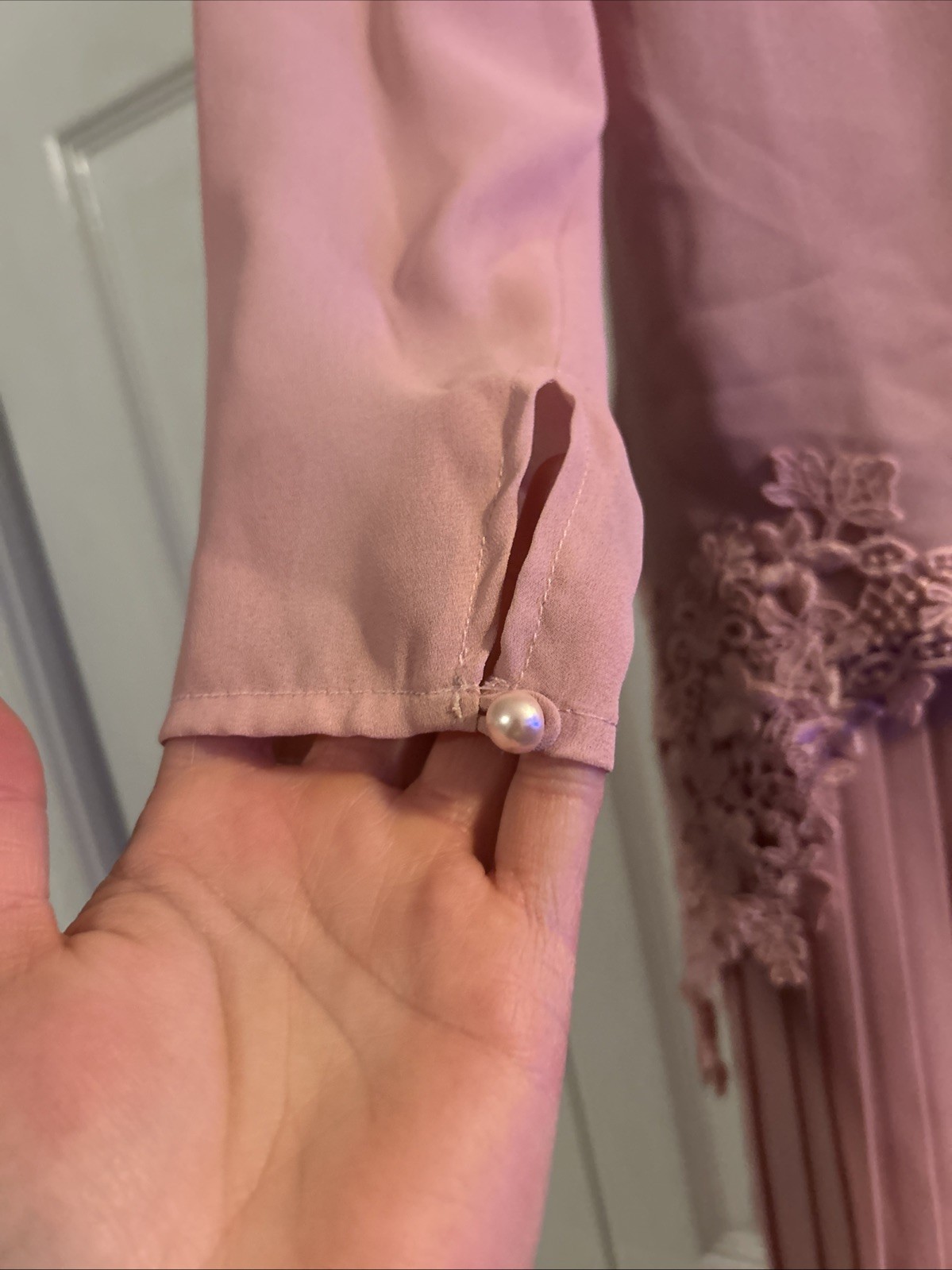 Vtg 80s In The Mood Pink Drop Waist Dress Lace Rosettes Pleated Size 14 Romantic