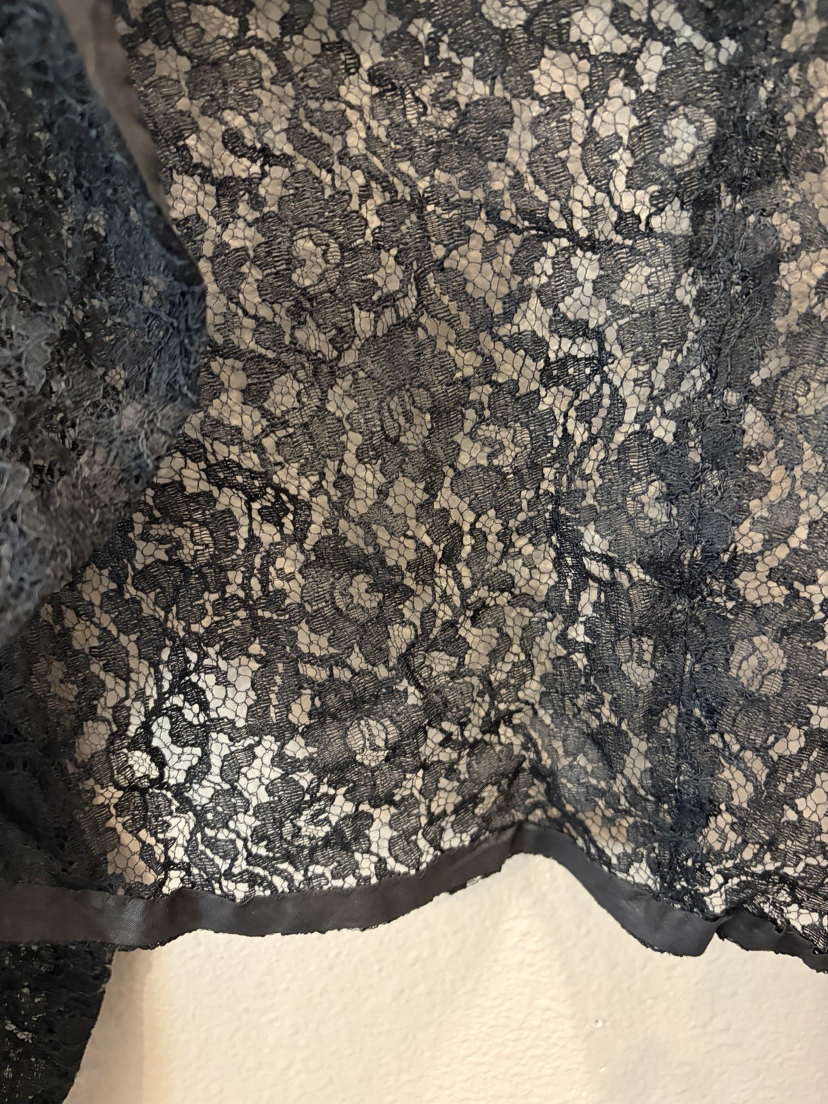 ANTIQUE EDWARDIAN BLACK LACE DRESS JACKET Original 1890s Formal
