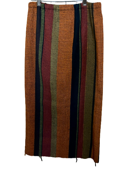 Alice Kagawa Santa Fe NM Skirt Parrott Fabrics Handwoven Wool Striped Vintage