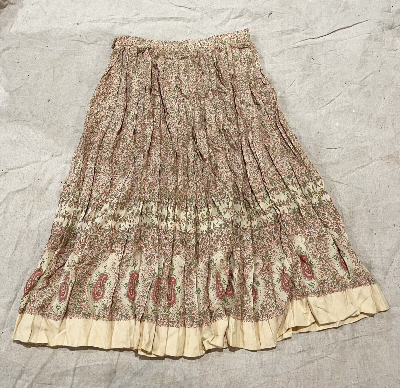 Vintage 80’s Don Sayres for Gamut Skirt Floral Paisley Cottagecore Pleated Midi