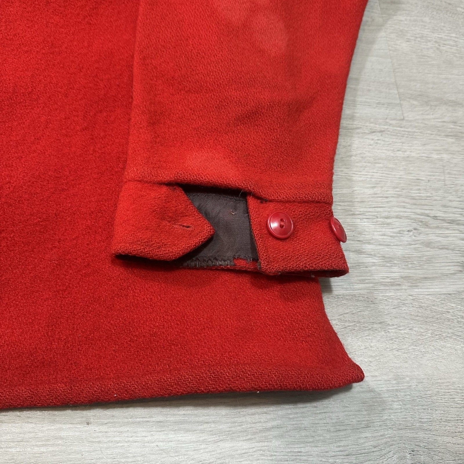 Vintage 60s/70s Brent All Woll Women’s Coat Buttons Red Chest Pockets Collared