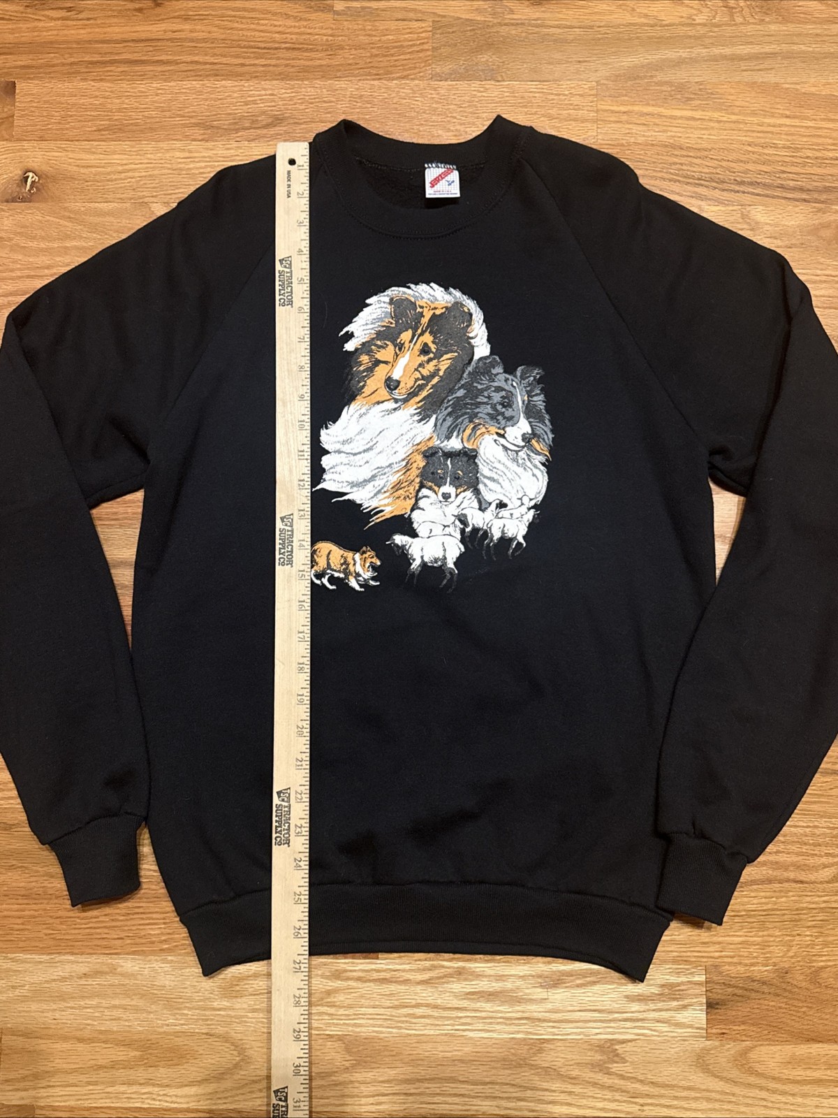 Vintage 80s 90s Collie Dog Print Graphic Sweatshirt Graphic Jerzees Sz L
