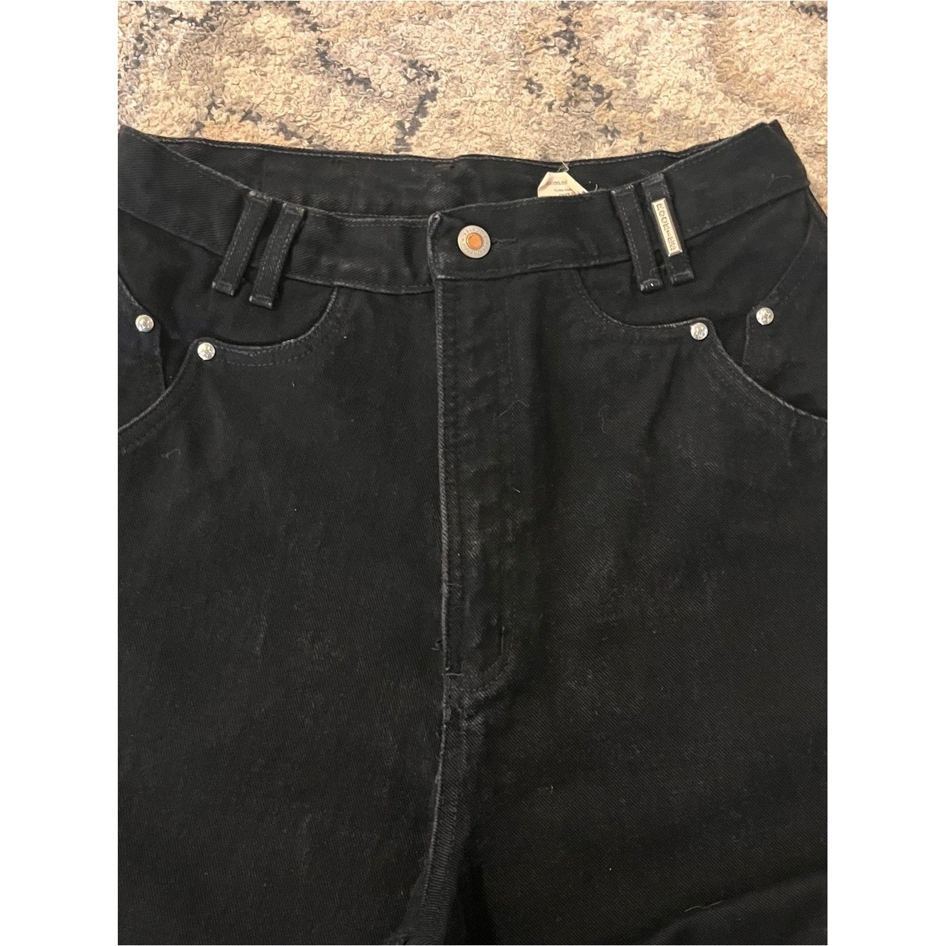 Vtg Rockies Rocky Mountain Jeans 13/14 Tall Black High Rise Bareback Western 90s