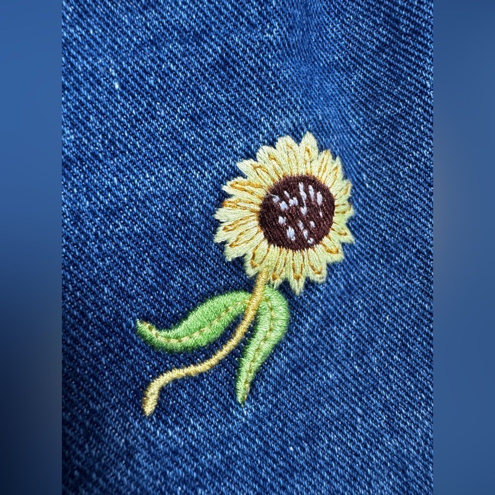 Vintage Republic Denim 100% Cotton with Sunflower Embroidery Size 11/12